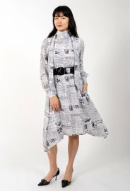 EVELYN SUFFRAGIST NEWSPRINT DRESS GRAVITAS at Gravitas